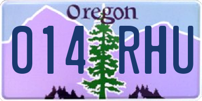 OR license plate 014RHU