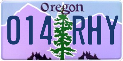 OR license plate 014RHY
