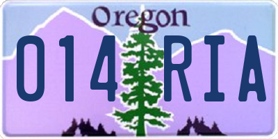 OR license plate 014RIA