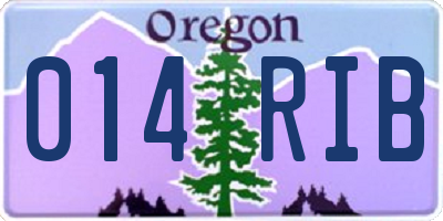 OR license plate 014RIB
