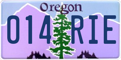 OR license plate 014RIE