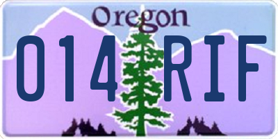 OR license plate 014RIF