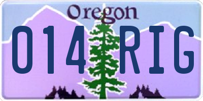 OR license plate 014RIG