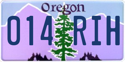 OR license plate 014RIH