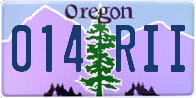 OR license plate 014RII
