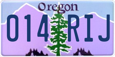 OR license plate 014RIJ