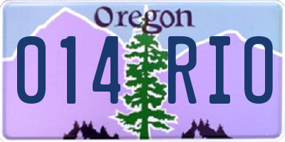 OR license plate 014RIO