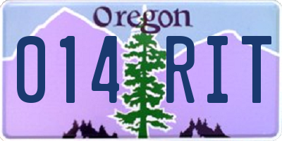 OR license plate 014RIT