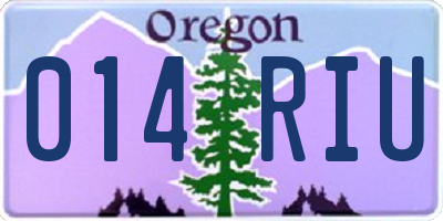 OR license plate 014RIU