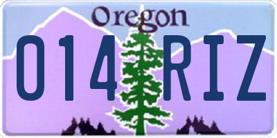 OR license plate 014RIZ