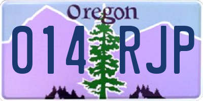 OR license plate 014RJP