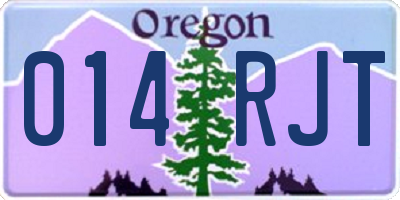 OR license plate 014RJT