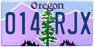 OR license plate 014RJX