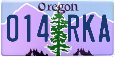 OR license plate 014RKA