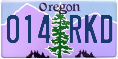 OR license plate 014RKD