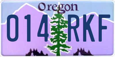 OR license plate 014RKF