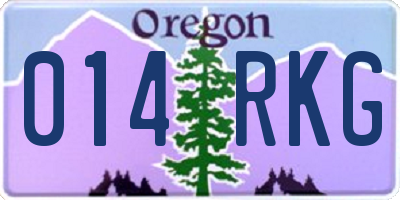 OR license plate 014RKG