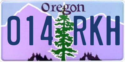 OR license plate 014RKH