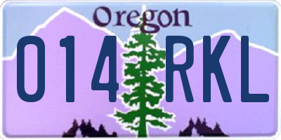 OR license plate 014RKL