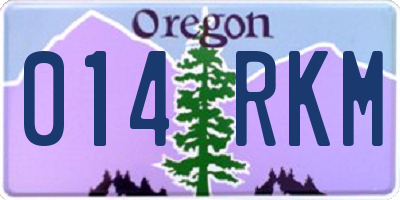 OR license plate 014RKM