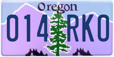 OR license plate 014RKO