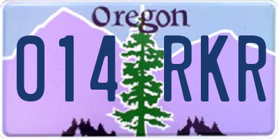 OR license plate 014RKR