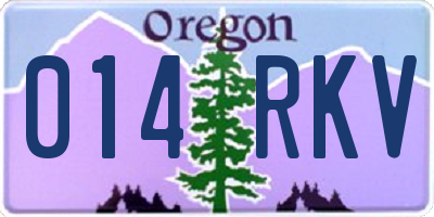 OR license plate 014RKV