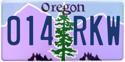 OR license plate 014RKW