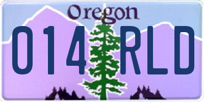 OR license plate 014RLD