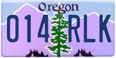 OR license plate 014RLK