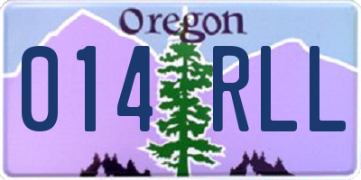 OR license plate 014RLL