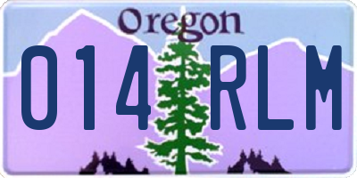 OR license plate 014RLM
