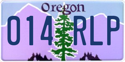 OR license plate 014RLP