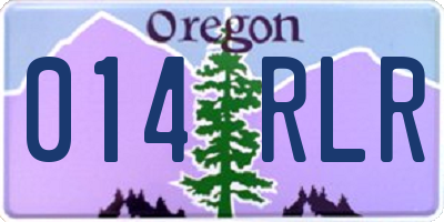 OR license plate 014RLR