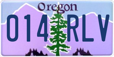 OR license plate 014RLV