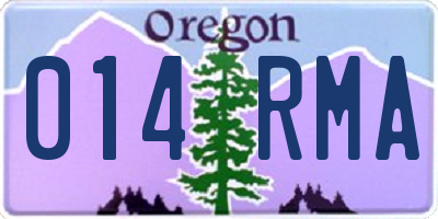 OR license plate 014RMA
