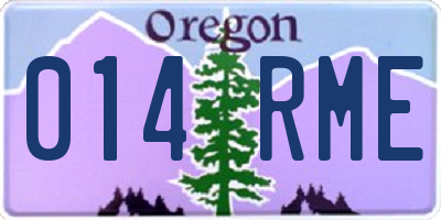 OR license plate 014RME
