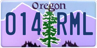 OR license plate 014RML