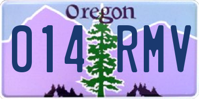 OR license plate 014RMV