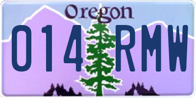 OR license plate 014RMW