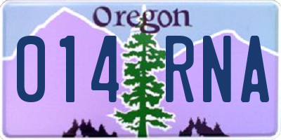 OR license plate 014RNA