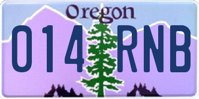 OR license plate 014RNB