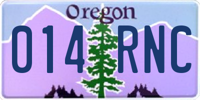 OR license plate 014RNC