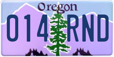 OR license plate 014RND