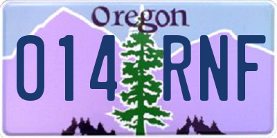 OR license plate 014RNF