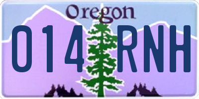 OR license plate 014RNH