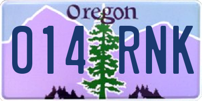 OR license plate 014RNK