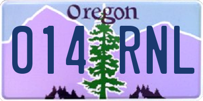 OR license plate 014RNL