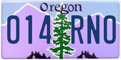 OR license plate 014RNO