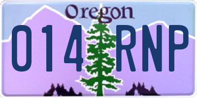 OR license plate 014RNP